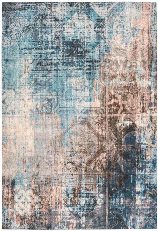Flachflorteppich „Indiana 300“, blau/braun 80x150 cm