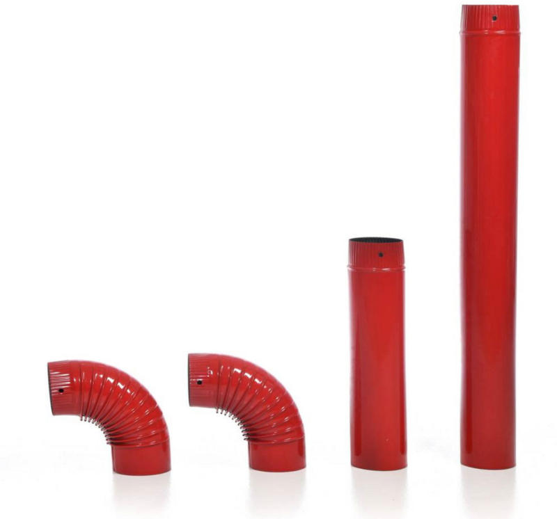 Ofenrohr-Set 120 mm, rot Rot