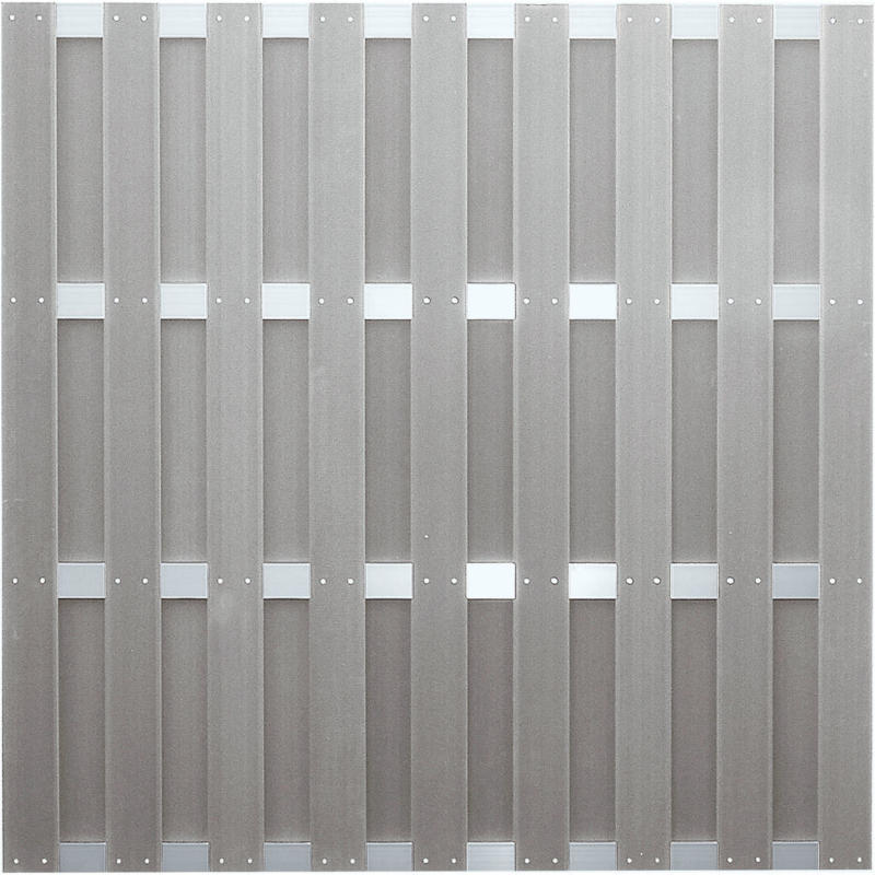 Zaunserie „JINAN“, grau, 180 x 180 cm, WPC-Bretterzaun