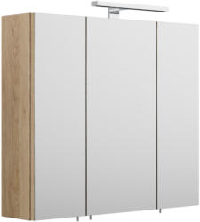Spiegelschrank, Multi-Use, Eiche-hell, 70x62x17 cm, 1 LED-Leuchte 1 LED-Leuchte | 70 cm