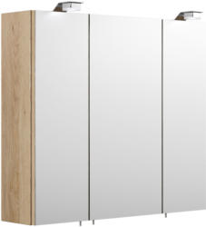 Spiegelschrank, multi-use -Eiche-hell, 70x62x17 cm 2 LED-Leuchten | 70 cm