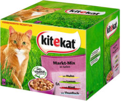 Kitekat Portionsbeutel Multipack Markt - Mix in Gelee 24x100g