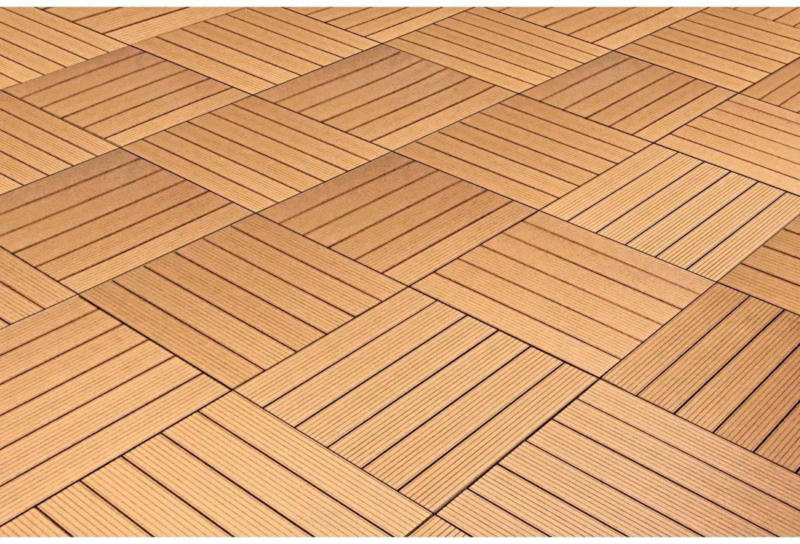 2er-Set WPC-Fliese, braun, 60x60 cm
