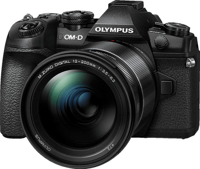 OLYMPUS OM-D E-M1 Mark II Kit Systemkamera 20.4 Megapixel mit Objektiv 12-200 mm , 7.6 cm Display Touchscreen, WLAN