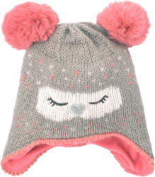 Mädchen Strickmütze mit Eulen-Motiv