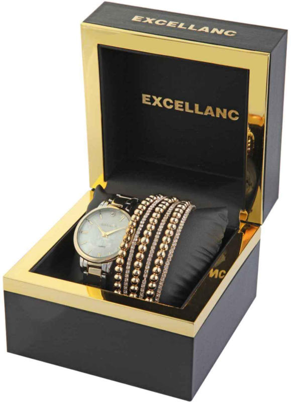 Excellanc Montre pour dames avec bracelet, bicolore -