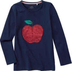 Mädchen Langarmshirt mit Wendepailletten