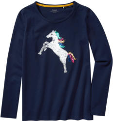 Mädchen Langarmshirt mit Wendepailletten