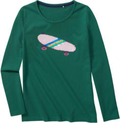 Mädchen Langarmshirt mit Wendepailletten