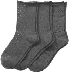 3 Paar Damen Socken mit Ziersteinchen