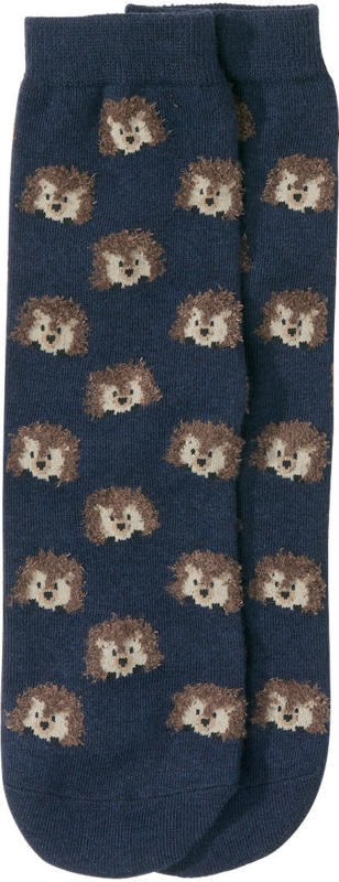 1 Paar Damen Socken mit Igel-Allover (Nur online)
