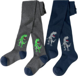 2 Jungen Strumpfhosen mit Dino-Motiven