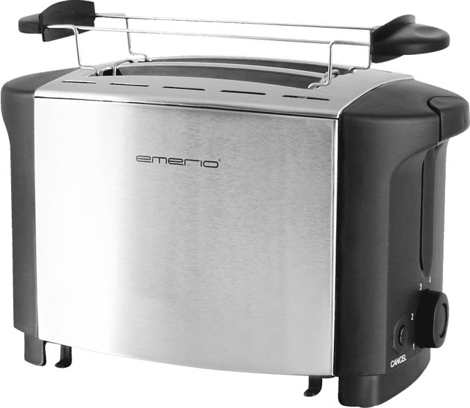 EMERIO TO-108275.1 Toaster Silber/Schwarz (800 Watt, Schlitze: 2)