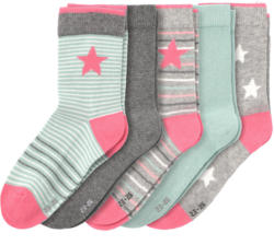 5 Paar Mädchen Socken mit Stern-Motiv