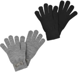2 Paar Damen Handschuhe mit Samtschleife (Nur online)