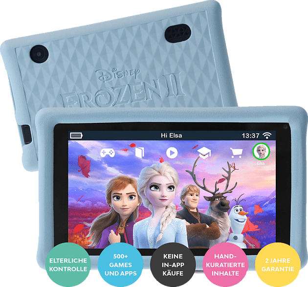 PEBBLE GEAR Frozen II Tablet (German) Kinder-Tablet, Schwarz