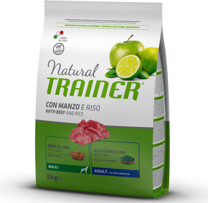 Trainer Hundefutter Natural Maxi Adult Rind & Reis 3kg