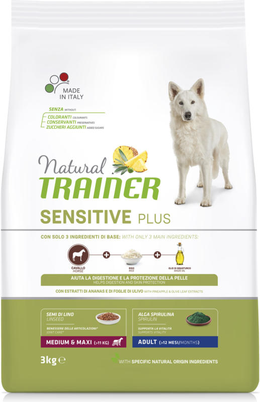 Trainer Nourriture pour chien Sensitive Plus Medium & Maxi Adult Cheval 3kg