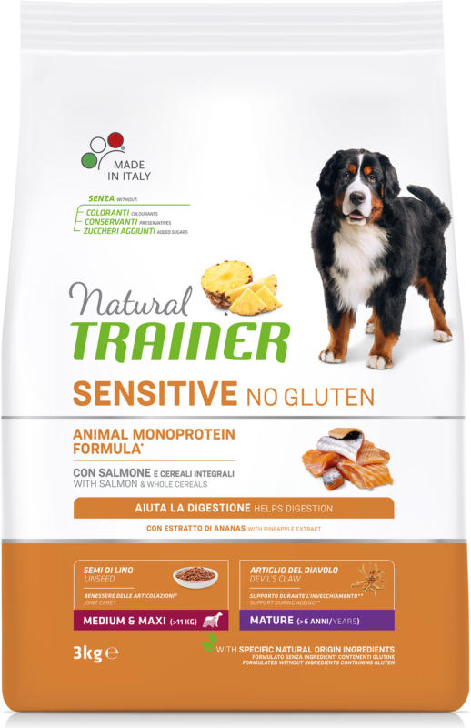 Trainer Hundefutter Sensitive No Gluten Medium & Maxi Maturity Lachs 3kg