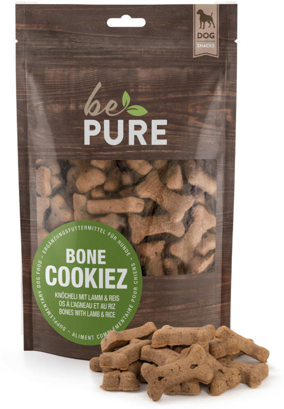 bePure Friandises pour chiens Bone Cookiez Agneau & Riz 500g