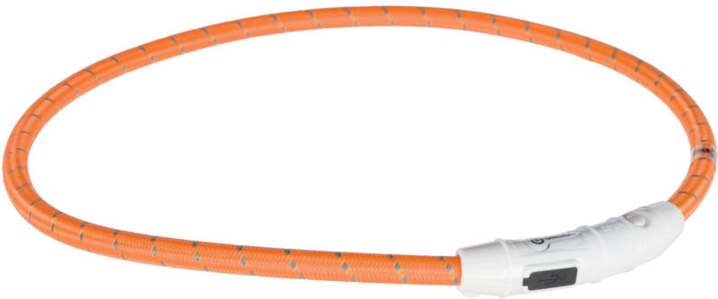 Trixie Flash anneau lumineux USB, L-XL: 65 cm/ø 7 mm, orange