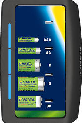 Ladegerät Universal Charger - LED-Ladeanzeige - Lädt 2 oder 4 AA, AAA, C, D oder 1x 9V