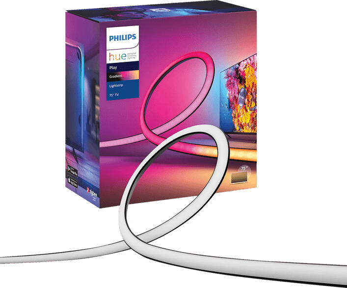 PHILIPS Hue Play Gradient 75 Zoll Lightstrip, Transparent/RGB