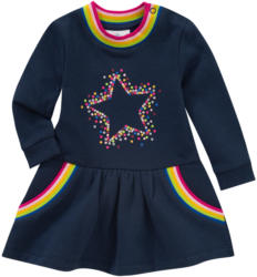 Baby Sweatkleid mit Regenbogen-Bündchen