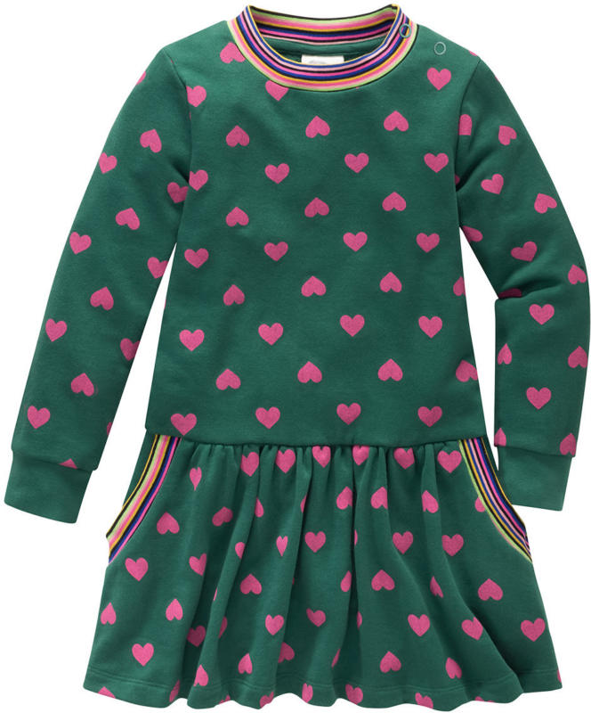 Baby Sweatkleid mit Herz-Allover (Nur online)