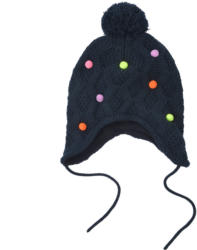 Baby Mütze mit bunten Pompons