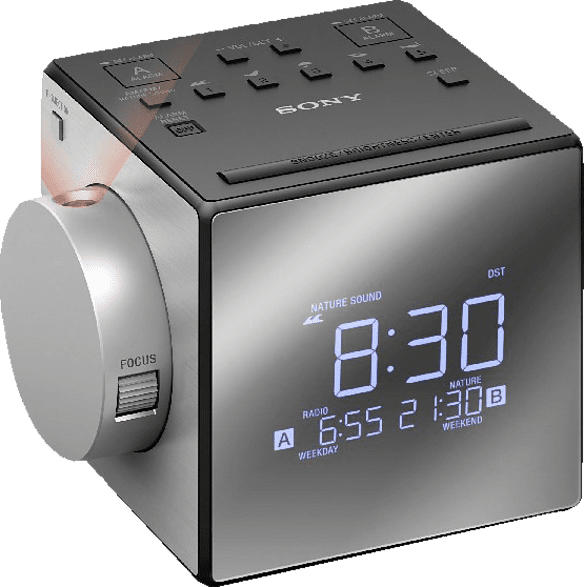 SONY ICF-C1PJ Radio-Uhr (Analog Tuner, FM, AM, Silber)