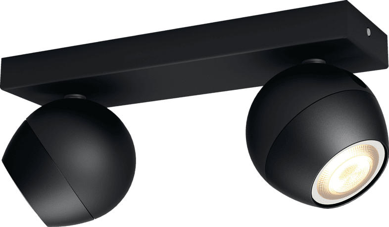 PHILIPS Hue White Amb. Buckram 2 flg. Deckenspot, Schwarz