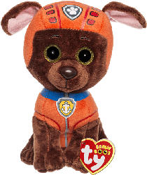 TY Beanie Boos Glubschis Paw Patrol Zuma 15cm Kuscheltier, Dunkelbraun/Orange
