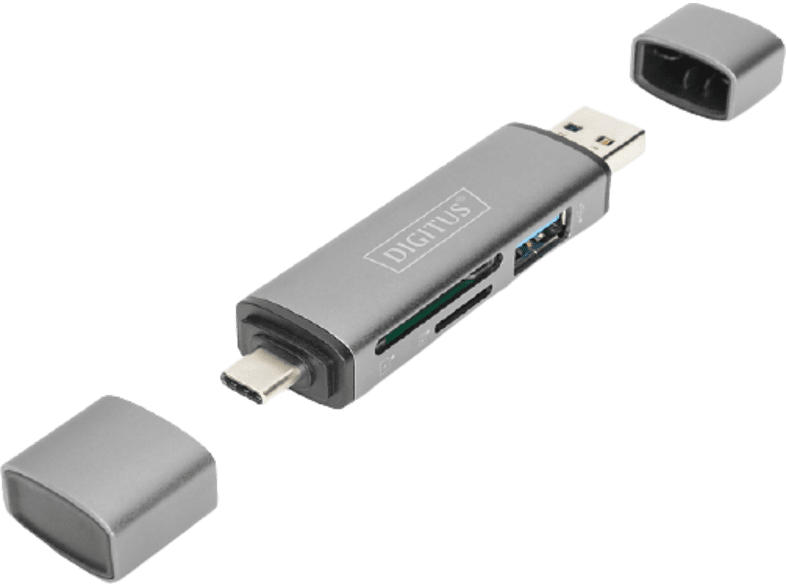 Dual Card Reader Hub USB-C / USB 3.0, Grau