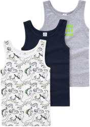 3 Jungen Unterhemden mit Dino-Print
