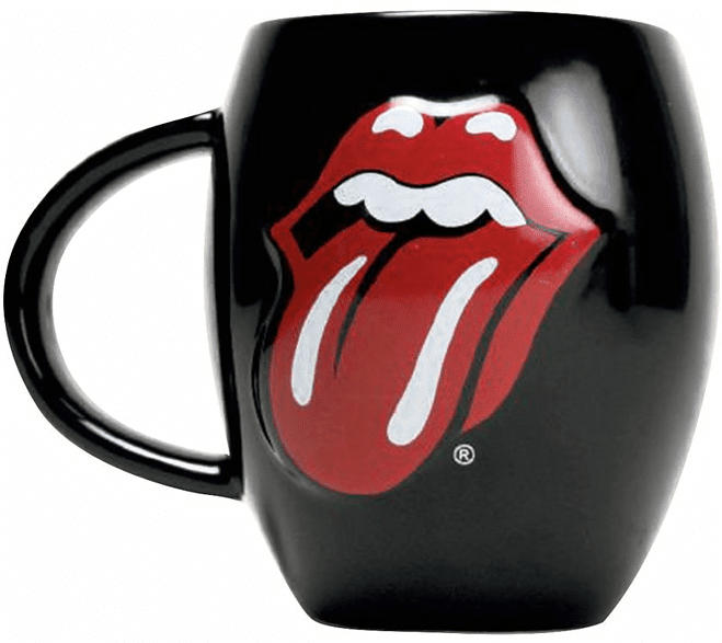 GB EYE Rolling Stones Tasse Oval Logo Zunge Tasse, Schwarz/Rot