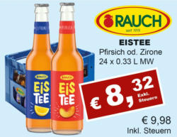 Rauch Eistee Pfirsich oder Zitrone MW