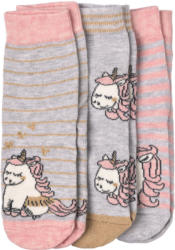 3 Paar Mädchen Socken mit Einhorn-Motiv