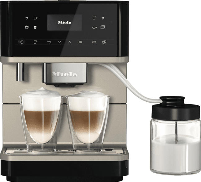 Miele Stand-Kaffeevollautomat CM6360 MilkPerfection Obsidianschwarz CleanSteelMetallic