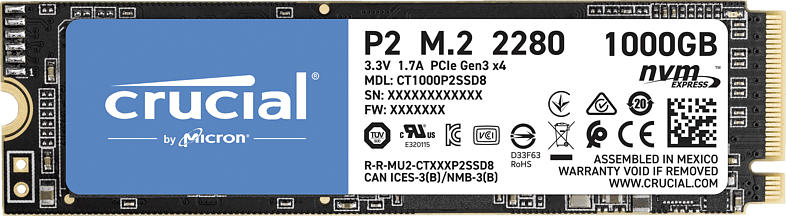 CRUCIAL CT1000P2SSD8, 1 TB SSD, intern