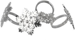 4 Serviettenringe mit Schneeflocken-Motiv