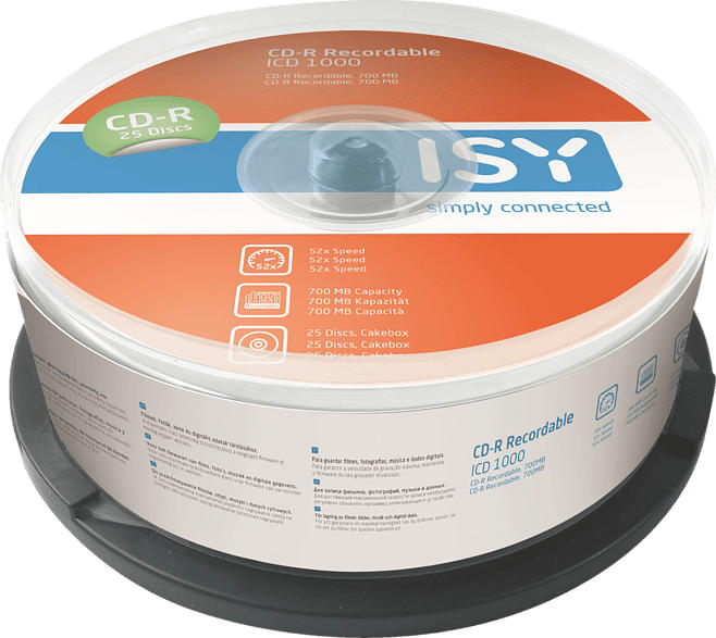 ISY ICD-1000 CD-R 25er Spindel CD-R 25x Rohlinge