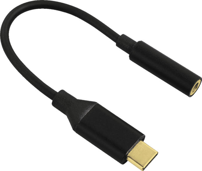 HAMA USB-C auf 3.5 mm Klinke Adapter, Schwarz