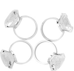 4 Serviettenringe in Diamant-Form