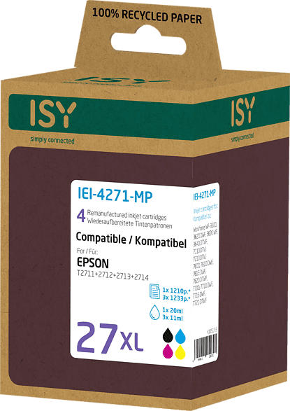 ISY IEI-4271-MP Tintenpatrone wiederaufbereitete Tintenpatrone 27 XL Mehrfarbig
