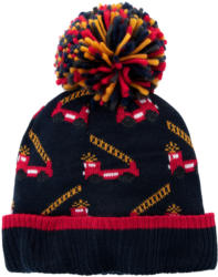 Jungen Strickmütze mit Feuerwehr-Allover