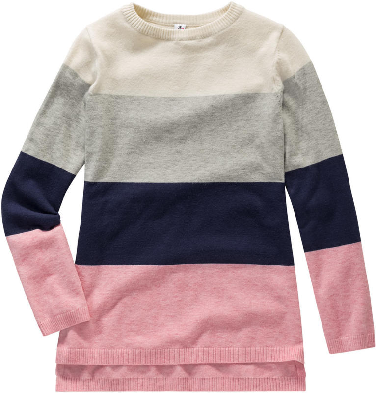 Mädchen Strickpullover mit Blockstreifen (Nur online)