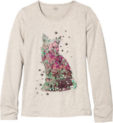 Mädchen Langarmshirt mit Pailletten-Motiv