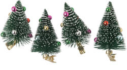 4 Tannenbaum-Clips mit bunten Kugeln