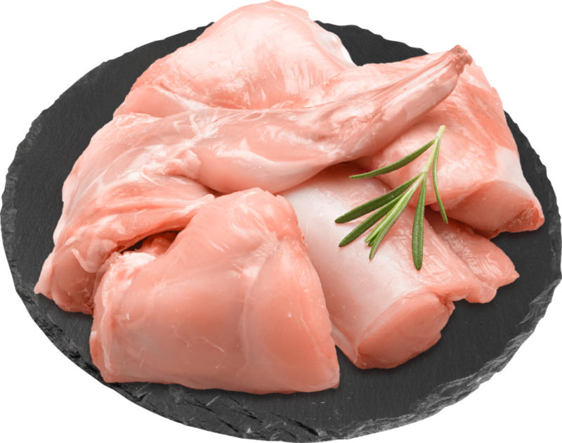 Lapin Denner, coupé, Hongrie, env. 600 g, les 100 g
